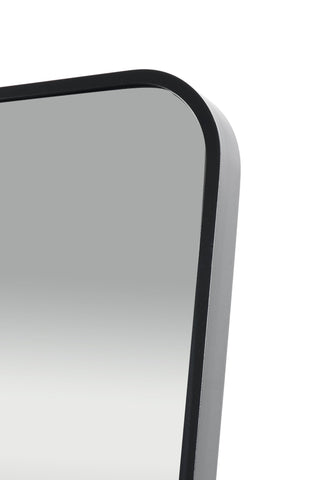 Close-up view of the Lithe Rounded Corner Full-Length Mirror, showcasing its sleek and durable 2.8 cm integrated aluminium alloy frame for a modern and seamless finish.