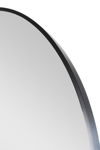 Close-up of the Titan Arched Full-Length Mirror, showcasing its 28cm integrated aluminium alloy frame for durability and sleek design.
