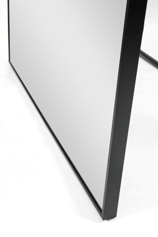 Close-up view of the Zenith straight-edged full-length freestanding mirror with a sleek 2.8cm aluminium alloy frame, perfect for modern spaces - 180x80cm | C&F Creation