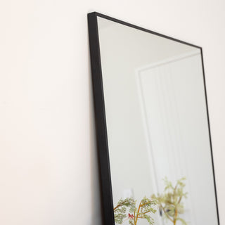 Close-up of the Zenith Full-Length Mirror 180x80, showcasing its premium black frame and seamless edges. A timeless and elegant addition to any home. | C&F Creation