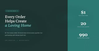 C&F Creation and Woven Earth partnership. Every order helps create a loving home for family violence survivors in New Zealand.