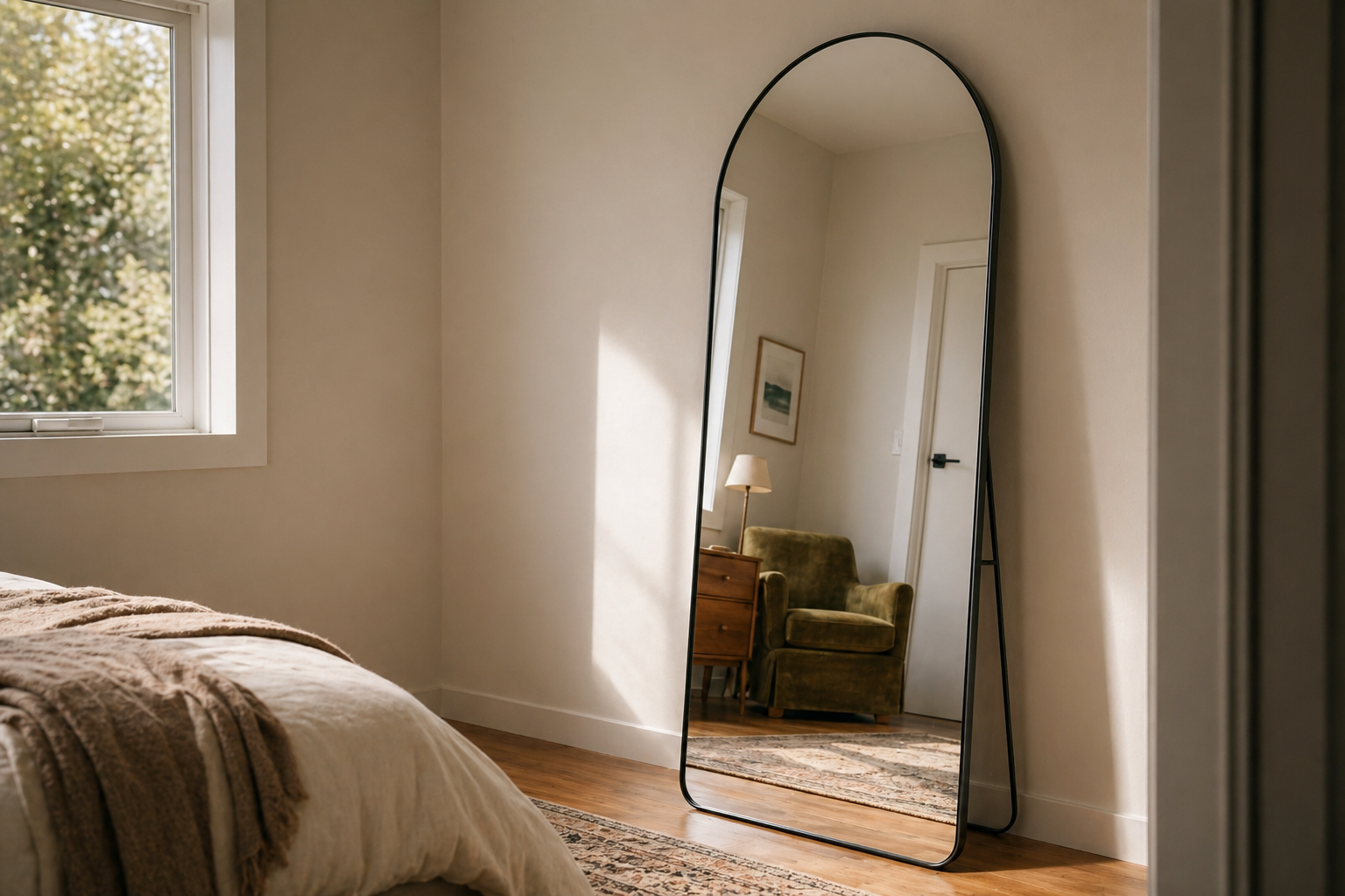 bowed mirror diagnosis straight edge test