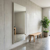 C&F Creation Aldren Alba Rectangular Full Length Mirror 200x100cm white frame against raw concrete wall in modern minimalist space