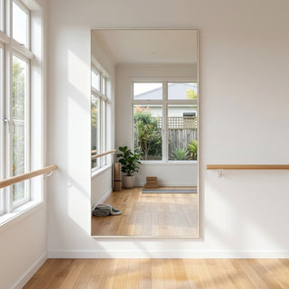 C&F Creation Aldren Alba Rectangular Full Length Mirror 200x100cm wall mounted in dance studio for full body reflection