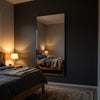 C&F Creation Aldren X Rectangular Full Length Mirror 200x100cm bedroom alternate angle showing black frame detail