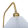 Aurelia Pleated Fabric Floor Lamp close up of the E27 Max 60W brass lamp holder and pivoting shade joint