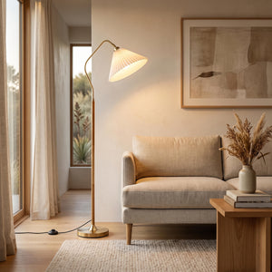 Aurelia Pleated Fabric Floor Lamp