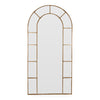 Bastia Aurelia antique gold arched window full length mirror 200 x 100cm front view on a white background