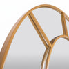 Bastia Aurelia antique gold arched window full length mirror 200 x 100cm gold arch and fan bar close up