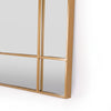 Bastia Aurelia antique gold arched window full length mirror 200 x 100cm gold pane grid detail