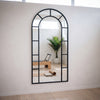 Bastia X black arched window full length mirror 200 x 100cm in a bright pilates studio