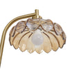 Camille Amber Petal Glass Floor Lamp shade seen from below showing the white diffuser and E27 socket