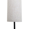Close up of the Chandelle Linen Column Floor Lamp beige linen column shade showing the natural woven fabric texture on white background