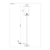 Chandelle Linen Column Floor Lamp dimension diagram, height 166.8cm