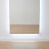 Clair Arched Backlit LED Full-Length Mirror | 180 x 80cm - 11 Detail, bottom edge halo and floor glow