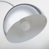 Close up under the Cosmo Chrome Marble Base Floor Lamp chrome dome shade showing the E27 bulb and white inner reflector