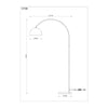 Cosmo Chrome Marble Base Floor Lamp dimension diagram, height 183cm