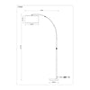 Flore Black Arc Floor Lamp dimension diagram, height 195.7cm