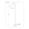 Marceau Linen Drum Floor Lamp dimension diagram, height 163.5cm