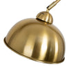 Close up of the Orsay Gold Arc Floor Lamp brushed gold dome shade and adjustable pivot joint