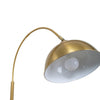 Close up of the Orsay Gold Arc Floor Lamp shade tilted on its adjustable joint at the end of the arc