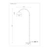 Orsay Gold Arc Floor Lamp dimension diagram, height 173cm