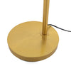 Orsay Gold Arc Floor Lamp weighted round gold base with the stem and power cord on white background