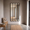 Ravel quad oval black cast iron full length mirror 200 x 100cm in an entry hallway