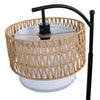 Rousseau Rattan Weave Floor Lamp top view of the shade showing the black ES E27 lamp holder and max 60W rating label