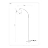 Saturne Black Globe Arc Floor Lamp dimension diagram, height 189.8cm