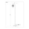 Solara Fluted Lantern Floor Lamp dimension diagram, height 173cm