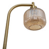 Solara Fluted Lantern Floor Lamp fluted amber glass shade viewed from below on white background, showing the open bottom diffuser