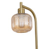 Solara Fluted Lantern Floor Lamp shade close up from below on white background showing the E27 max 60W socket marking