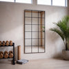 Tivoli X black rectangular window full length mirror 200 x 100cm in a boutique gym studio