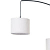 Close up of one Trilogy 3-Light Floor Lamp oatmeal slub linen drum shade