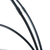 Close up of the Trilogy 3-Light Floor Lamp where the three black arcs leave the pole