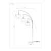 Trilogy 3-Light Floor Lamp dimension diagram, height 195cm