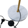 Close up of the Vienna Brass Marble Base Floor Lamp white marble base with the foot switch and New Zealand plug