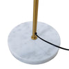 Close up of the Vienna Brass Marble Base Floor Lamp round white marble base