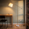 Vienna Brass Marble Base Floor Lamp lighting a home office desk