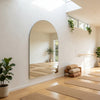 C&F Creation Cielle Arched Frameless Full Length Mirror 180x120cm wall mounted in yoga studio for full body reflection