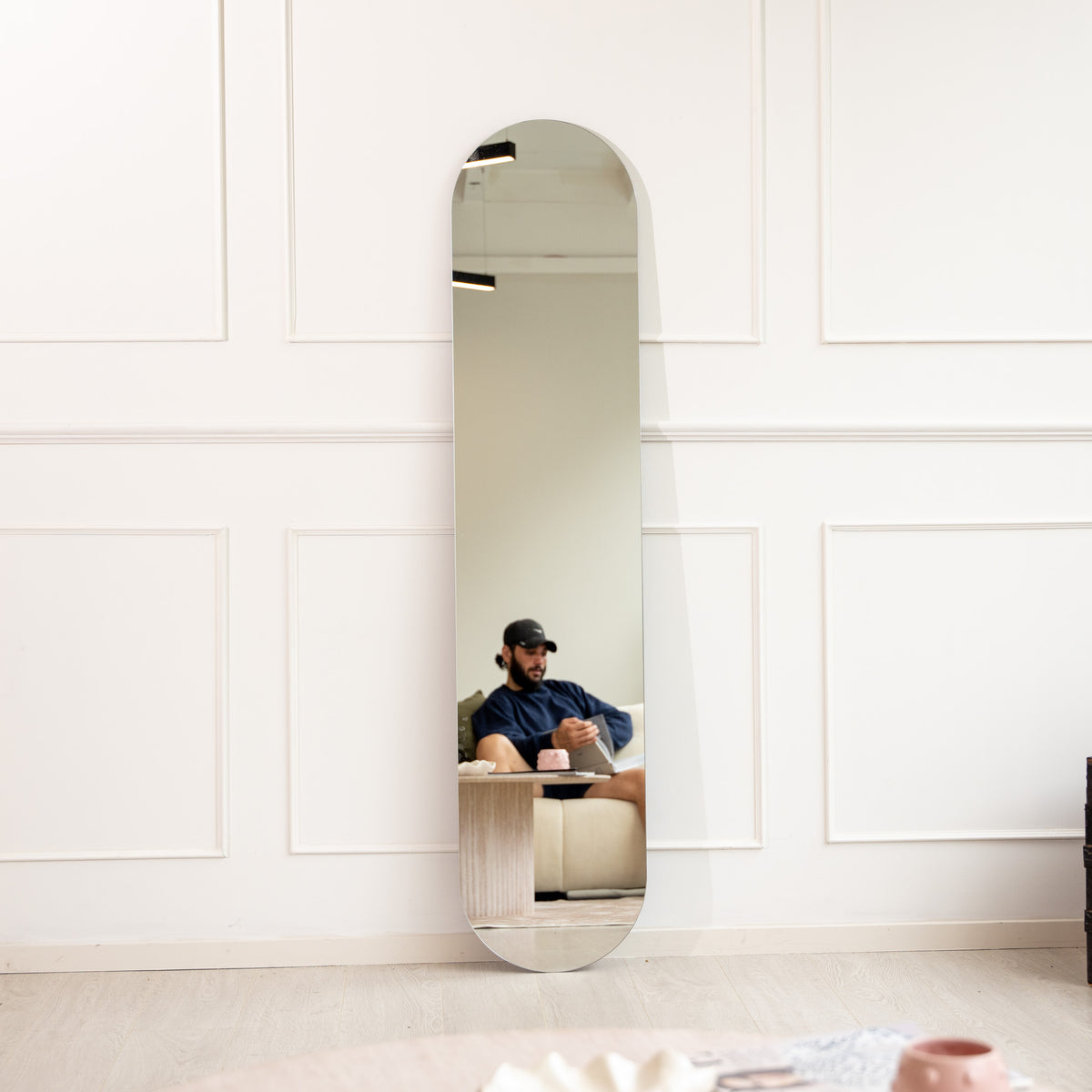 Eclipse Oval Frameless Full-Length Mirror | 180 x 40cm - C&F Creation