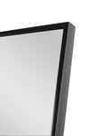Close-up view of the Facet Straight-Edged Full-Length Freestanding Mirror, focusing on the sleek black frame with clean lines and sharp corners.