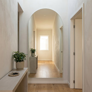 C&F Creation Grandeur Alba Arched Full Length Mirror 200x100cm wall mounted in hallway creating depth and light