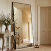 C&F Creation Lowen X Rectangular Full Length Mirror 220x120cm leaning in hallway creating depth and light