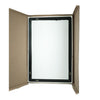 C&F Creation Monarch X Rectangular Frameless Full Length Mirror 180x120cm packaging carton open showing mirror securely packed