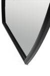 Close-up view of the bottom edge of the Nova Irregular Full-Length Mirror featuring a smooth black frame