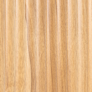 Close-up of the Reede Tallboy 5-Drawer front panel, showing the smooth oak finish with natural vertical wood grain detail for a warm, modern look.