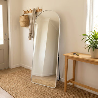C&F Creation Svelte Alba Arched Full Length Mirror 160x60cm freestanding in hallway creating depth in entryway