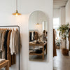 C&F Creation Svelte Alba Arched Full Length Mirror 160x60cm wall mounted in boutique retail setting